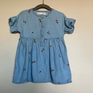 Zara Kid Floral Jean Dress 18- 24 months